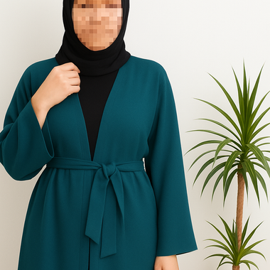 Kimono aus Medina-Seide in Grün-Blau