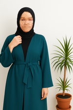 Kimono aus Medina-Seide in Grün-Blau